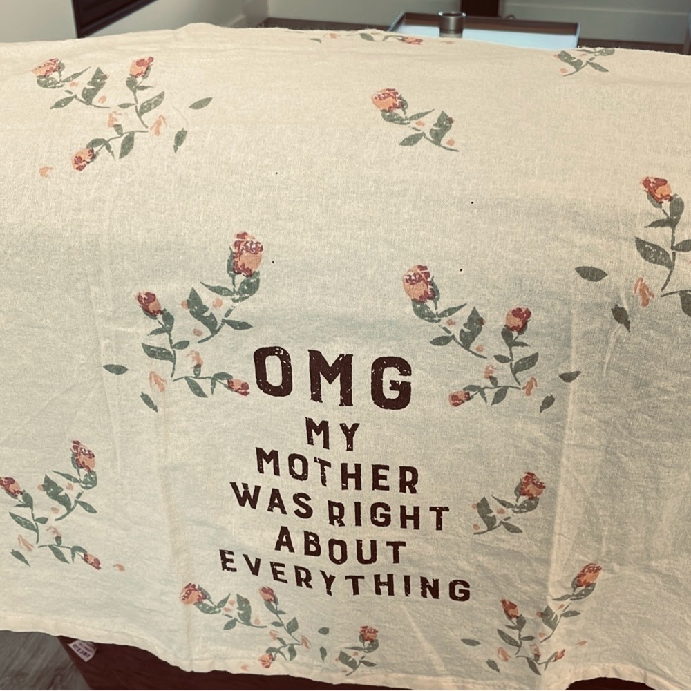 Primitives by Kathy , Funny  captioned Large Dish towel .
